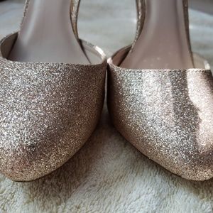 Glitter gold high heels
